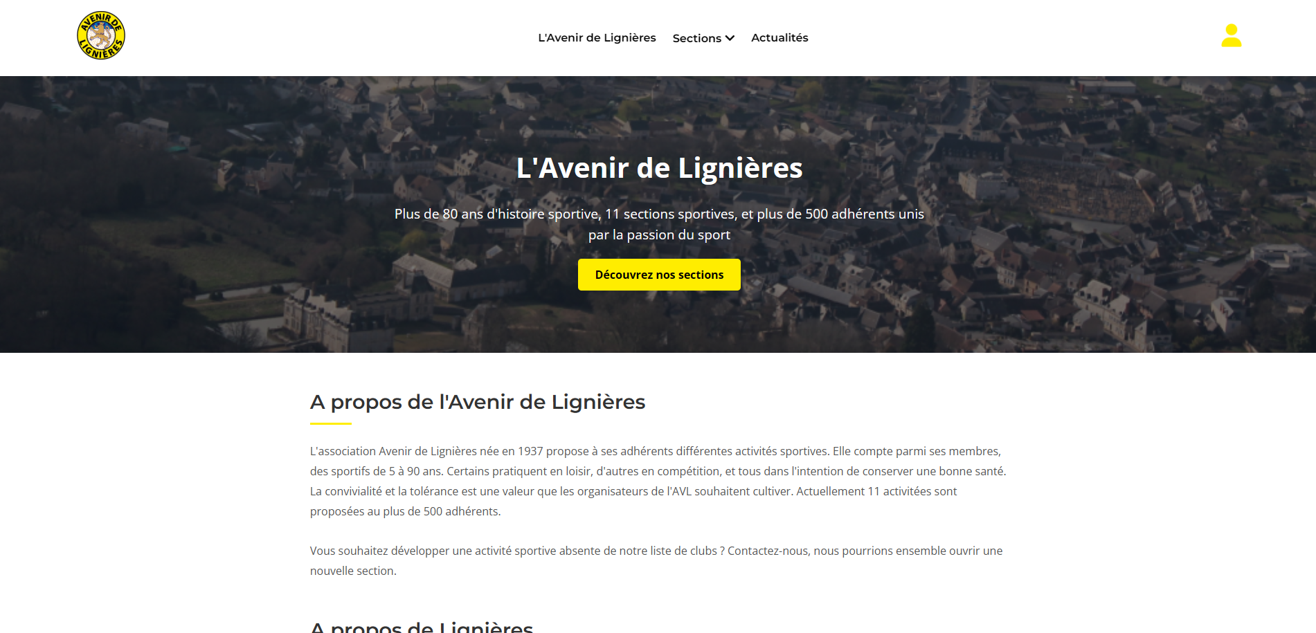 Site web de l'association L'Avenir de Lignières